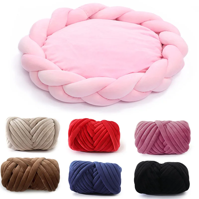 500g Super Velvet Chunky Yarn Thick Bulky Giant Thread White Bag for Hand Knitting DIY Arm Soft Big Blanket Carpet 3