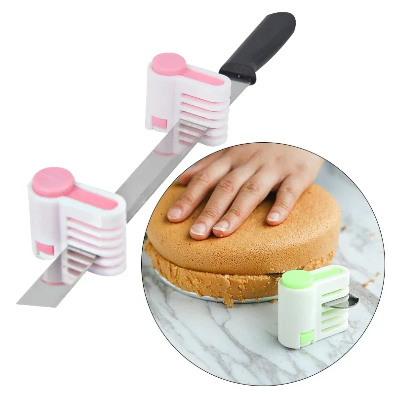 Description Picture 3 of item2pcs/set 5 Layers Cake Slicer Adjustable DIY Bread Knife Splitter Toast Slicer Fixator Cutting Leveler For Kichen Bakeware Tool