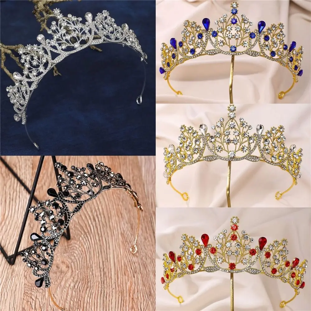 

Halloween Costume Rhinestone Headdress Birthday Party Crystal Crowns Princess Headbands Bridal Headpiece Crystal Tiaras