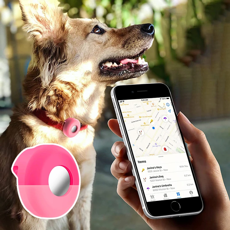 Luminous Case For Apple Airtag Cat Dog Collar Clip Cover Pet Anti-Loss Locator Tracker Protective Sleeve Airtags Accessories