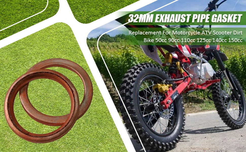 

sthus 2 Pcs 32x24.5mm Exhaust Crush Gasket Kit For 50 110 125 140 150 160cc Pit Dirt Bike