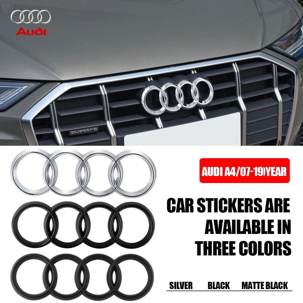 3D Abs Audi Originale Auto Anteriore Posteriore Emblema Adesivi Per Audi A4 2007-2019 Auto Anteriore Grill Badge Tronco Decorazione Accessori