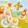 3PCS Suction Cup Spinner Toy Baby Bath Funny Game Educational Toys For Children Girls Boys Infant Sensory Stress Reliever Gift 1