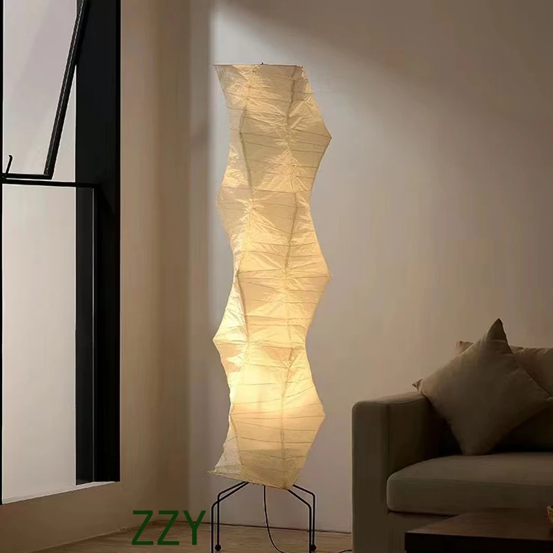 아카리 라이스 페이퍼 플로어 램프, 야마구치 와비 사비 노구치 용 스탠딩 조명..