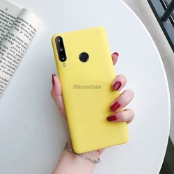 Enhanced Frosted Shockproof Silicone Back Cover - Candy Colored Protection Case for Y7P 2020 (Yellow)