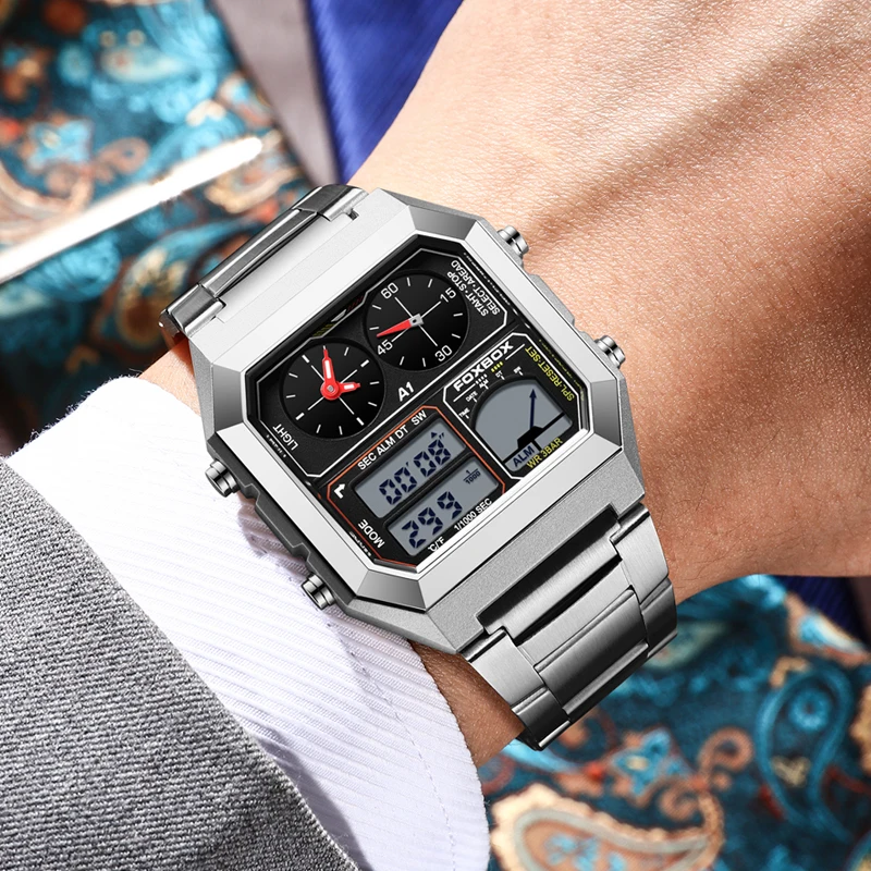 FOXBOX العلامة التجارية الفاخرة الفولاذ المقاوم لل...