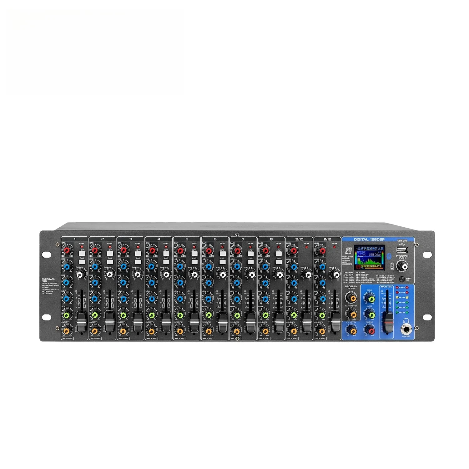 12-channel Mixer Professional Rack-mounted Embedded with Effect Analog ...