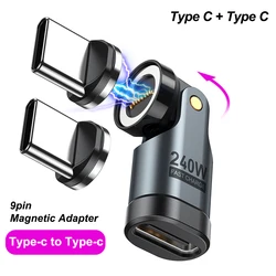 Enhanced Magnetic 9 - Pin OTG Adapter - Type C to Micro/iOS Male Converter with 240W Fast Charging Capability (9pin Type C Type C)