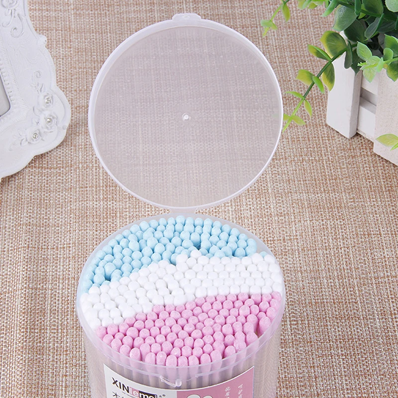 Disposable Makeup Cotton Swab Colored Bamboo Cotton Swab Wood Sticks Soft Buds Cleaning Of Ears Tampons 300PCS