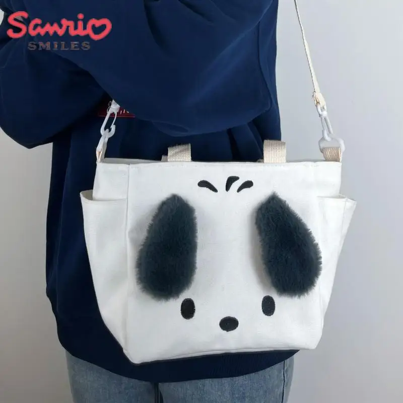 

Аниме сумка на плечо Pachacco Sanrio, милая мультяшная портативная Холщовая Сумка-тоут для отдыха и путешествий, креативный милый подарок на день рождения