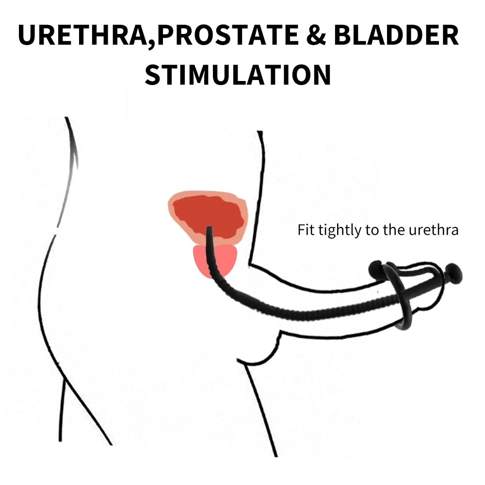 Silicone Urethral Dilator Urethral Dilator Hollow Horse Eye Stimulation Bdsm Sex Toy For Men Gay Penis Plug Insert Threaded