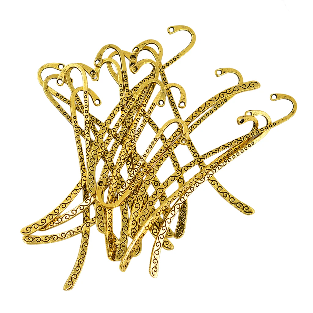 20 Pcs Beading Line Pattern Bookmark With Hook Stationery Antique Engraved Charms Pendants Classical Bookmarks for School Books metal bookmark floral painting bookmark magnetic bookmark bookmark page holder animal bookmark wooden bookmark bookmarks stationery supplies bookmark holder acrylic bookmark paper bookmark