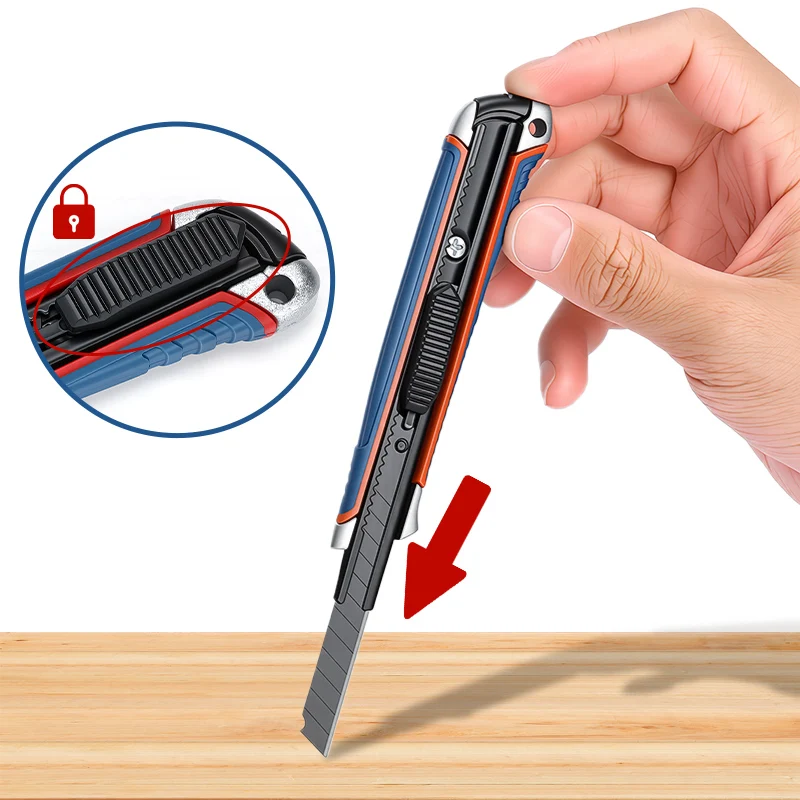 9mm 알루미늄 합금 바디 유틸리티 나이프 - 교체 가능 30개 °   & 60 °   공예, 모형 제작 및 정밀 작업용 SK5 강철 칼날