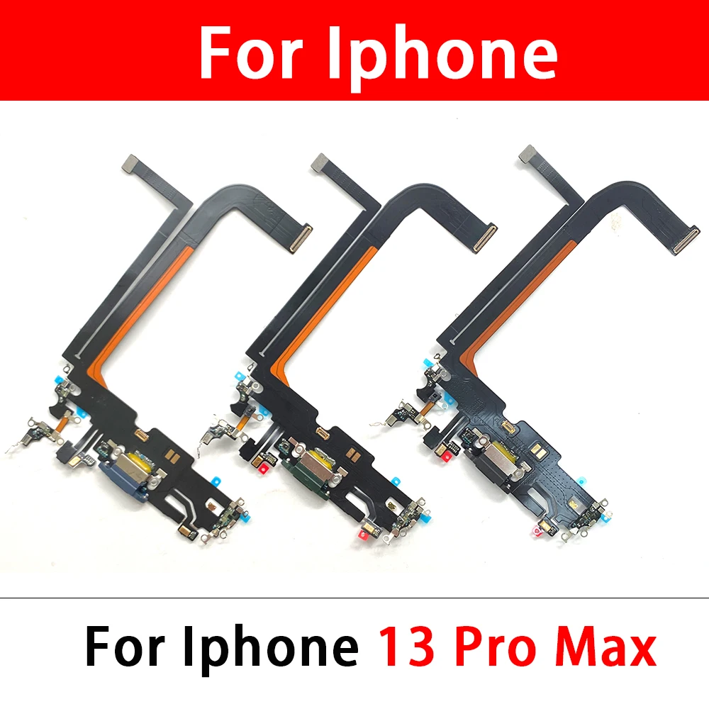 

10 Pcs USB Port Charger Dock Plug Connector Charging Board FLex Cable Mic Microphone Board For IPhone 13 Pro Max IPhone 13 mini