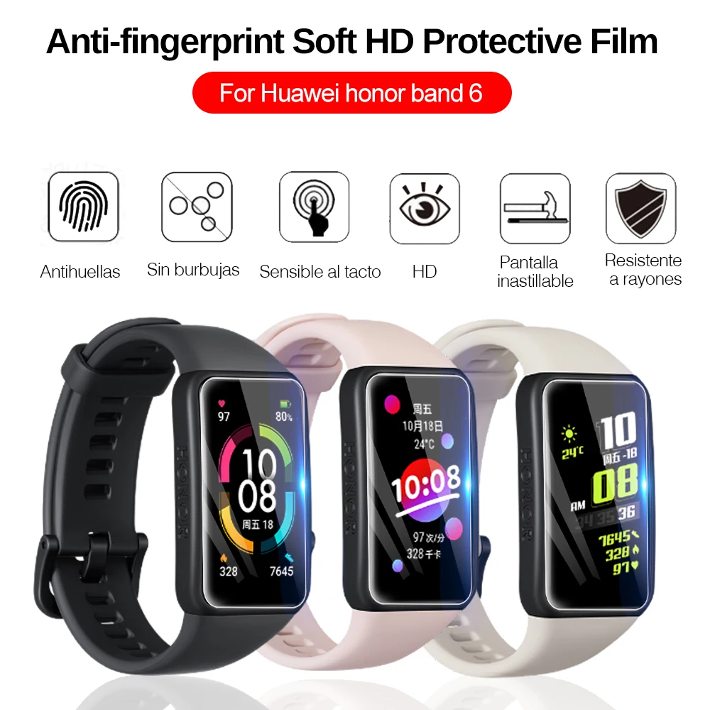 3pcs Soft Hydrogel Film For Huawei Band 8 7 6 Pro Screen Protector Soft Film For Honor Band 3 4 5 6 Protective Film (Not Glass)