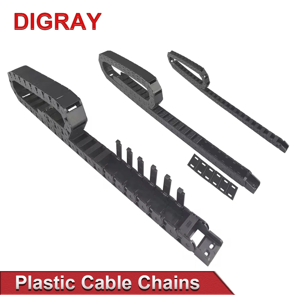 DIGRAY Cable Drag Chain 7*7 10*10 15*20 15*30mm 1M Non-opening Semi-enclosed Plastic Drag Chain Transmission plastic cable chain cable carrier