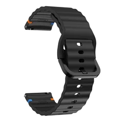 Universal 22mm Silicone Watch Strap - Premium Band for 22mm (Black)