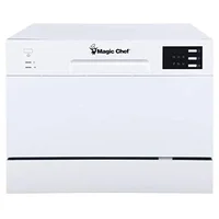 Energy Star Countertop Dishwasher 6 Plate Wash Programs White EZ Clean Filter Stainless Steel Interior Residual Drying Quick 1