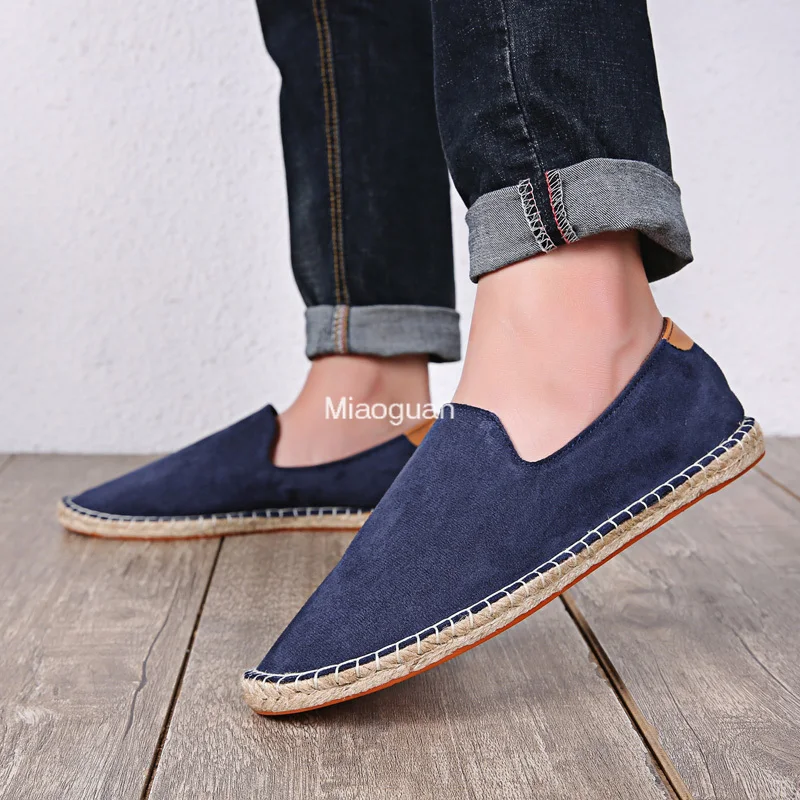 Espadrilles for Men 2023 Autumn New Linen Men's Classic Casual Shoes Handmade Weaving Fisherman Shoes Fashion Flats Big Size 47