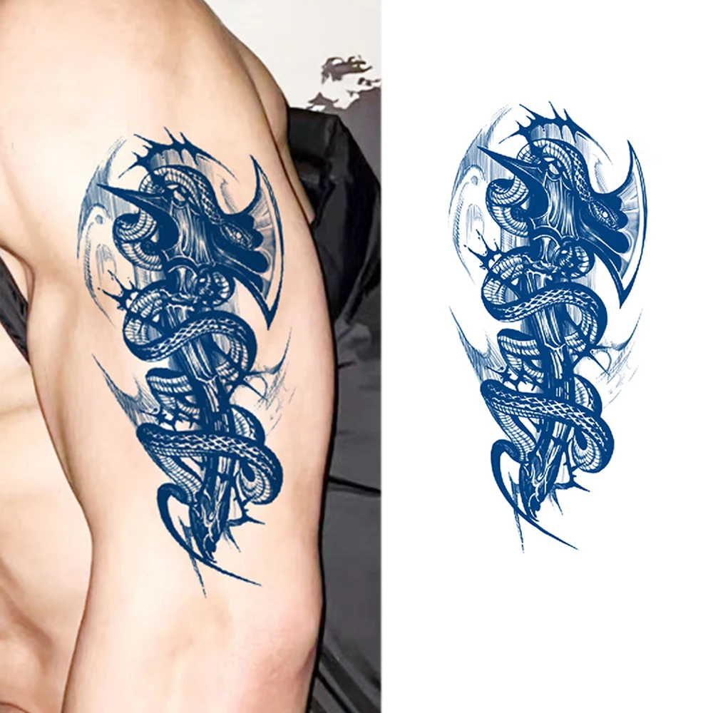 Tijdelijke tattoo Vikingkrijger: Noorse bijl, raaf, schild -  milieuvriendelijk - Etsy België, image size:1000x1000