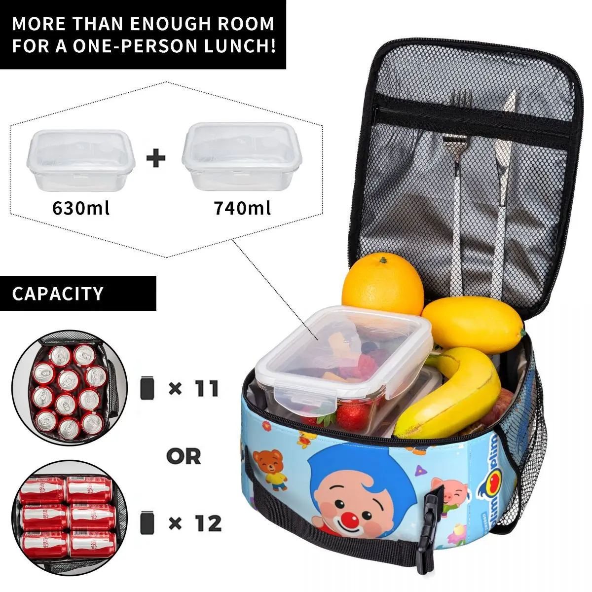 Plim-Plims Product Insulated Lunch Bag For Travel Food Storage Bag Portable Cooler Thermal Lunch Boxes 4