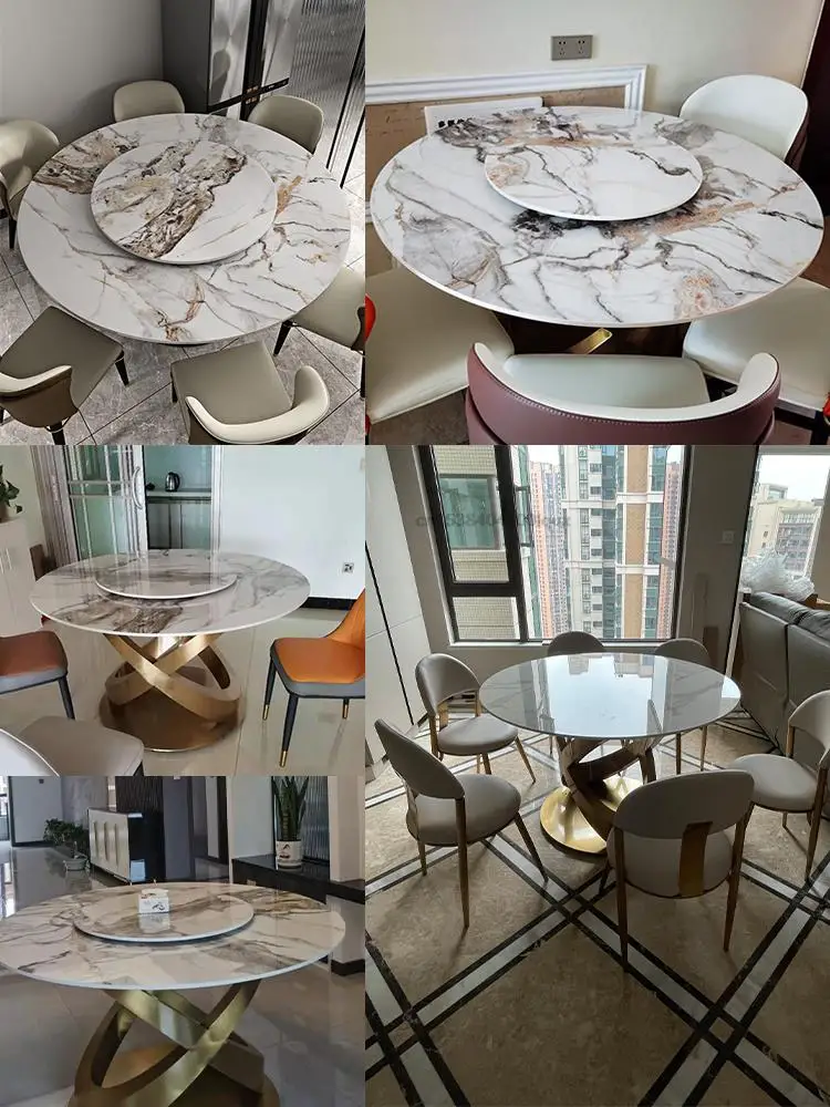 Placa de roca de carbono de acero inoxidable mesa de comedor blanco Set 6  plazas - China Mesa de acero inoxidable, mesa de comedor de mármol