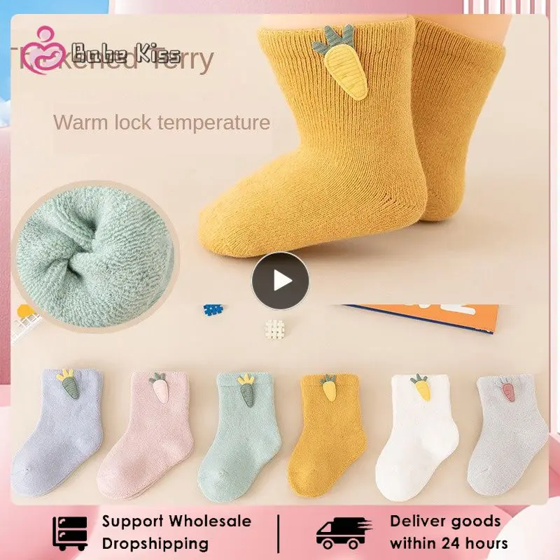 

Baby socks terry winter thickening warm combed cotton cartoon accessories baby socks cute radish newborn socks