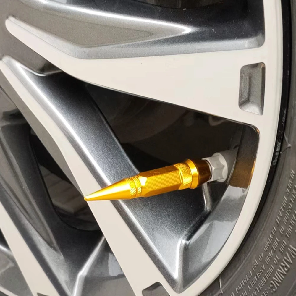 1Pcs 범용 알루미늄 합금 오토바이 자동차 자동 자전거 스파이크 모양 방진 타이어 휠 스템 밸브 캡 자동차 스타일링 Tunning