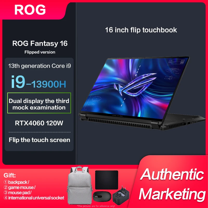 

Asus ROG Zephyrus GV601 Flip version Slim Laptop i9-13900H RTX4060/RTX4070 2.5K 240Hz 16Inch Touch screen Computer Notebook