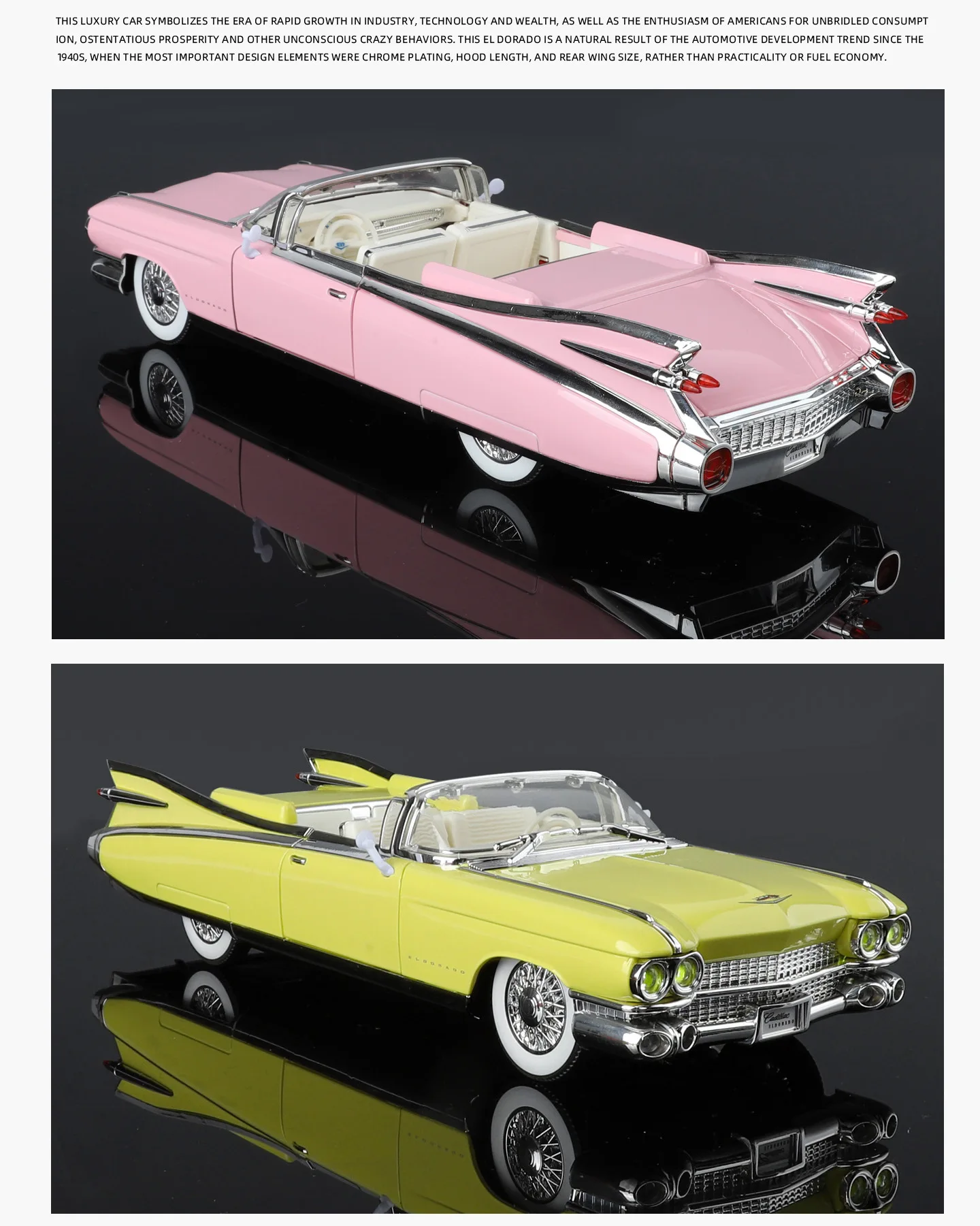 Sbd857cb0eabe4fa29a7e21fdb4031052l 1/24 Eldorado Biarritz Series 62 Alloy Sports Car Model Diecast Metal Classic Retro Vehicles Car Model Sound Light Kids Toy Gift