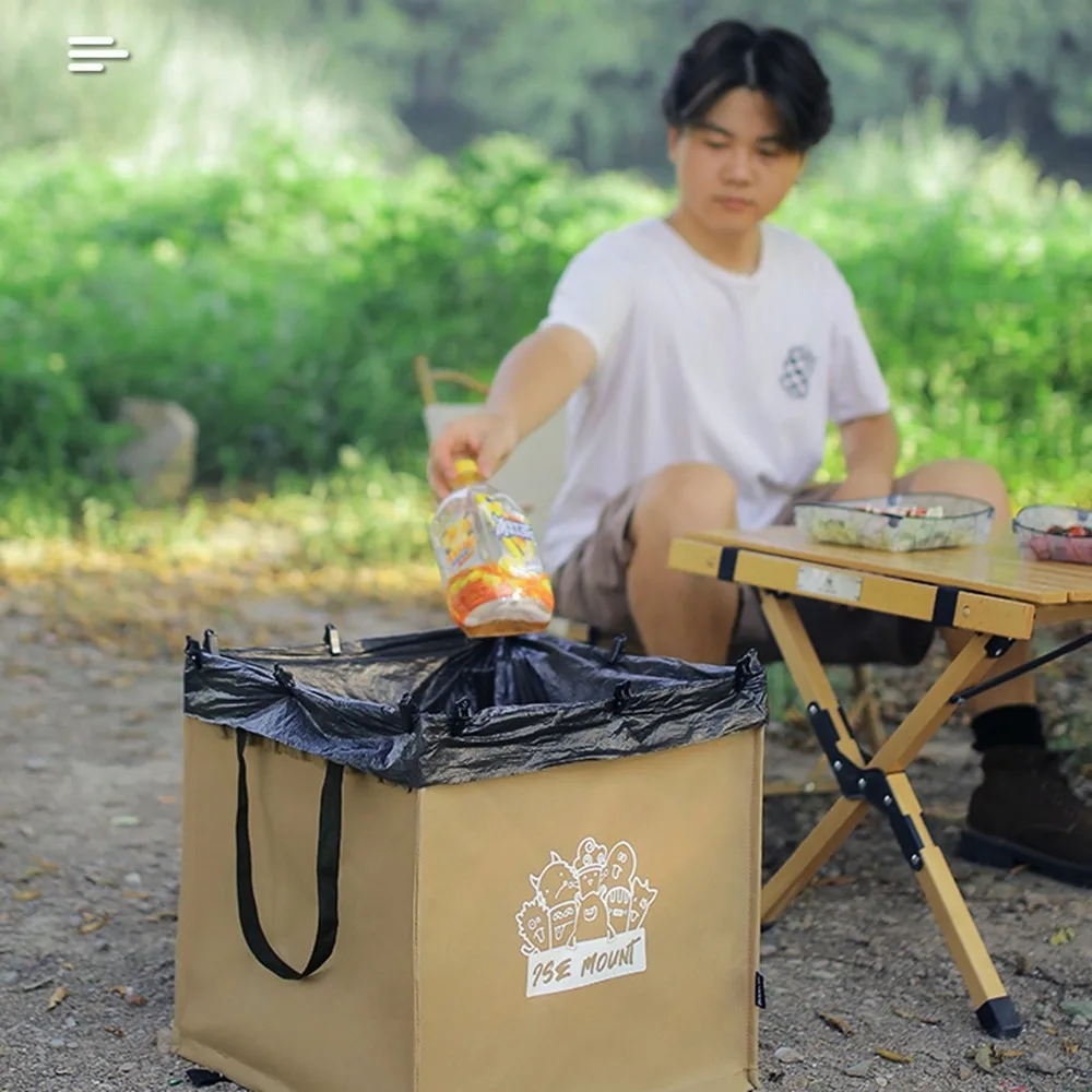 

Oxford Folding Garbage Bags New Cube Foldable Outdoor Garbage Bin Large Capacity Portable Canvas Garbage Bag Camping