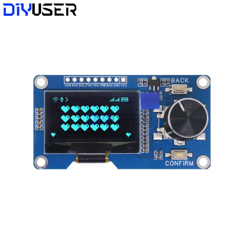 DIYUSER 1.3-inch OLED Display Module (White/Blue) EC11 Rotary Encoder Button IIC Interface LCD Screen for Arduino Projects