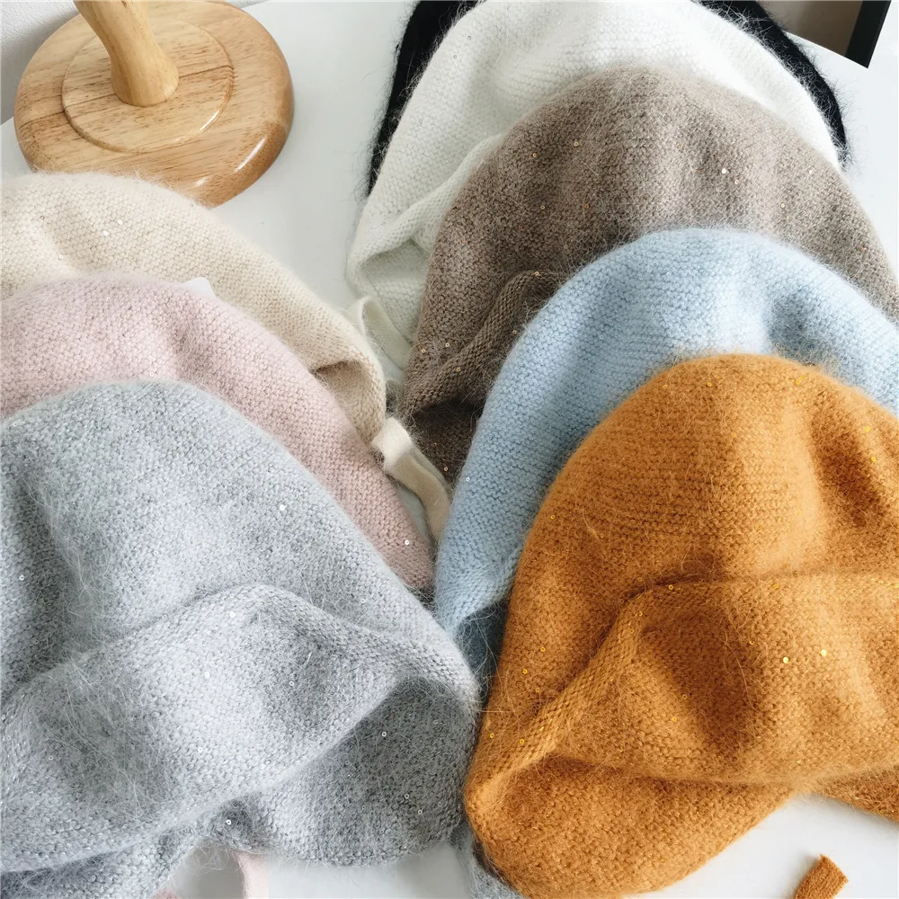 leather bomber cap Warm Rabbit Fur Bomber Hats Autumn and Winter Korean Fashion Cute Ear Caps Riding Lei Feng Hat ушанка mad bomber leather rabbit fur hat
