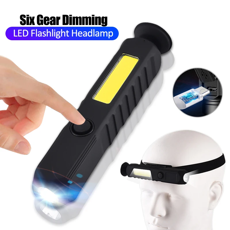 

Portable LED Headlamp Flashlight Waterproof USB Rechargeable for Outdoor Camping Running Hiking COB Work Flashlights Headlight