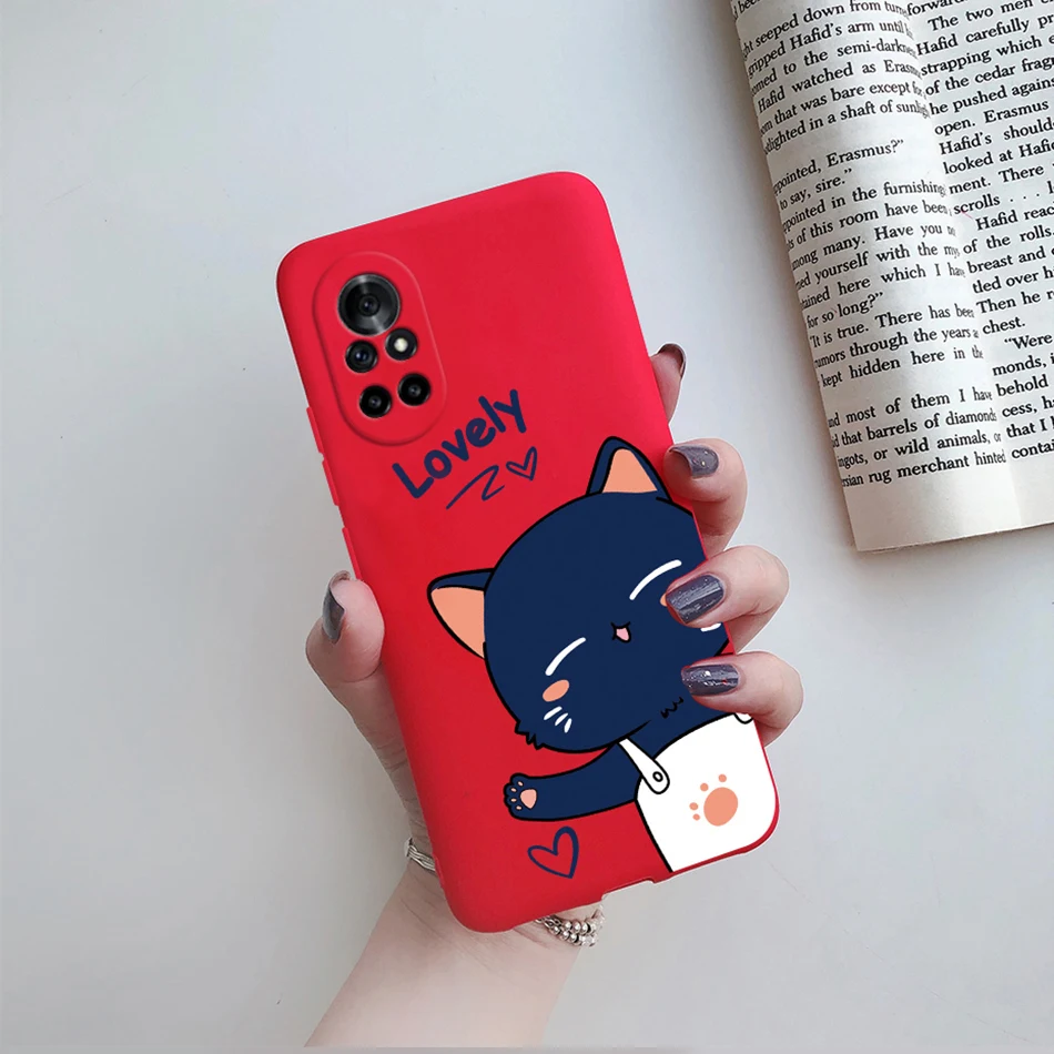 Floral Cat Cartoon Silicone Phone Protector Case - Stylish Back Cover
