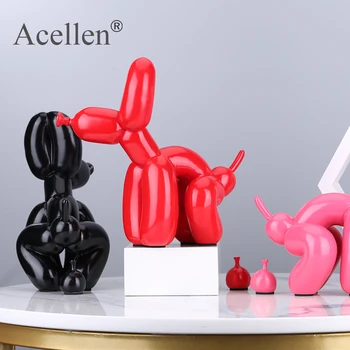Animals Figurine Resin Cute Squat Poop Balloon Dog Shape Statue Art Sculpture Figurine Craftwork Tabletop Home Decor Accessories 1