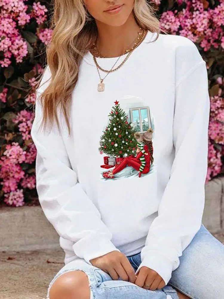 

Clothing Christmas O-neck Fashion New Year Fashion Mom Mother Mama 90s Trend Graphic Sweatshirts Casual Women Print Pullovers