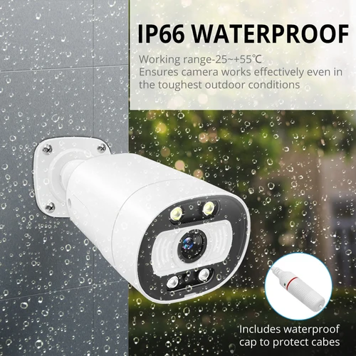 MISECU H.265 4K Ai POE 카메라, 5MP 8MP 양방향 통신, 인간 감지 야외 카메라, CCTV 시스템 감시 시스템용 6