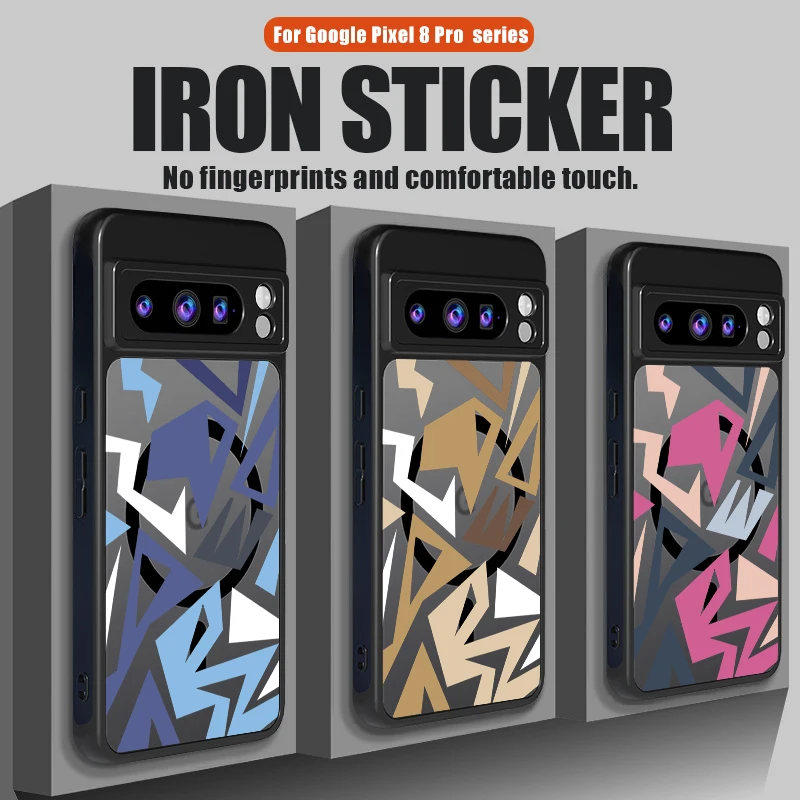 Magnetic Matte Geometry Pattern Phone Case with Magsafe Wireless Charging Compatibility