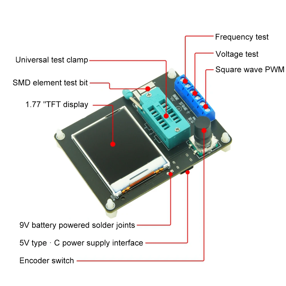 Fasizi GM328A LCD Transistor Tester Diodo ESR Meter PWM