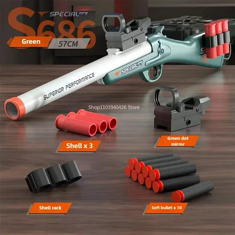 S686 Pistola Giocattolo a Proiettili Morbidi, Lanciatore Airsoft, Gioco CS all'Aperto, Divertente Giocattolo per Ragazzi - immagine 2