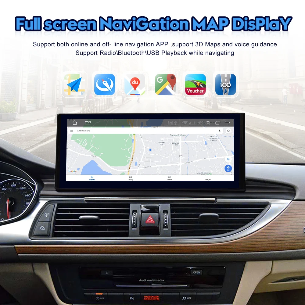 

12.3inch Android 11 Car Radio For AUDI A6 A7 2012-2018 GPS 2din Auto stereo multimedia Payler Head Unit carplay screen
