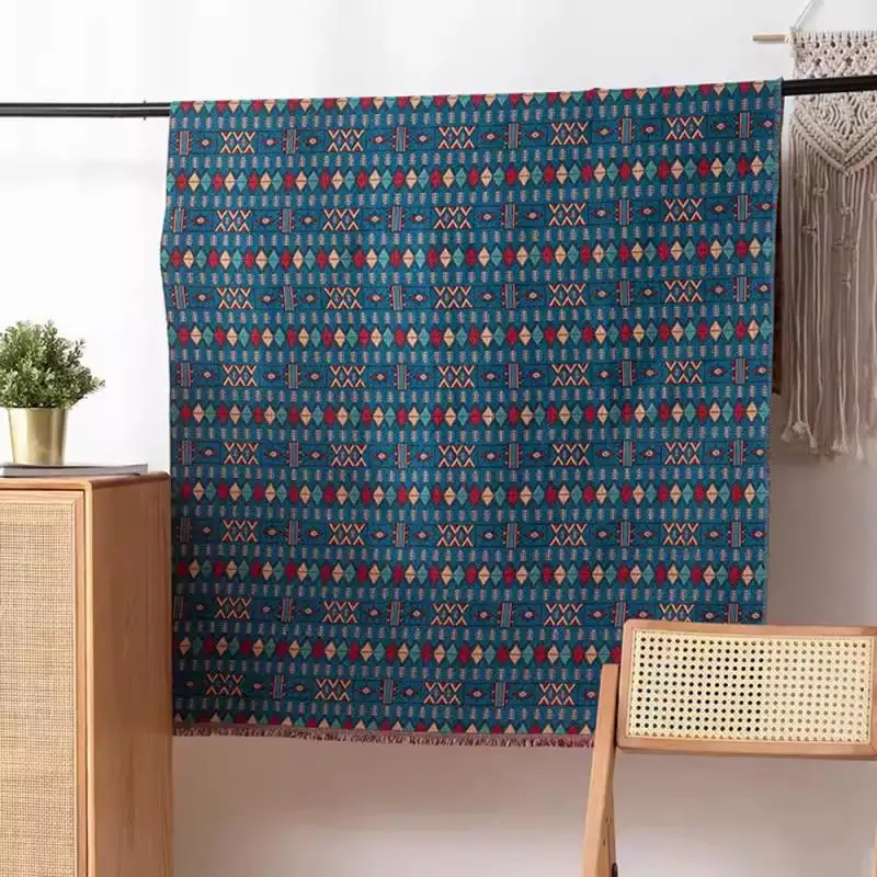 Boho Jacquard Geometrische Muster Stoff Vorhang Tischdecke Ethnische Sofabezüge Handverstärkte Stoffe DIY Bekleidung – Detail 8