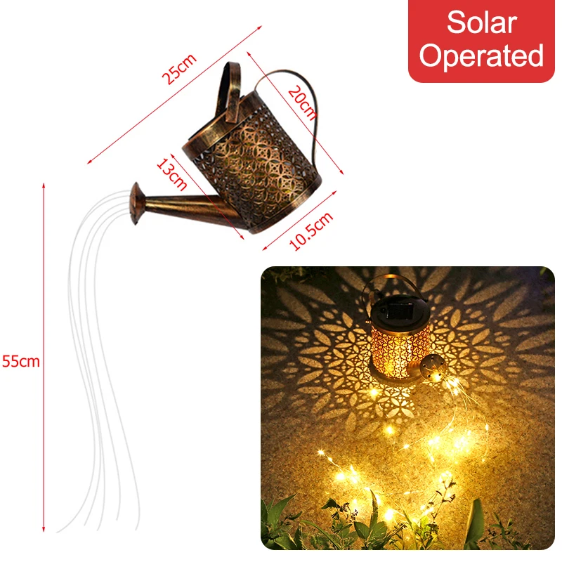 Solar LED Watering Can Lights Outdoor Waterproof Decor Kettle Garden Yard Art Lamp Hollow Water Sprinkle Landscape Lamps solar lights for sale Solar Lamps