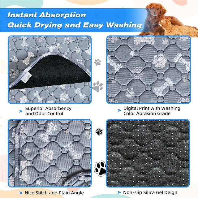 Washable Dog Pee Pad Reusable Pet Urine Mat Waterproof Puppy Training Diaper Mats for Car Seat Floor Sofa Pet Supplies 3