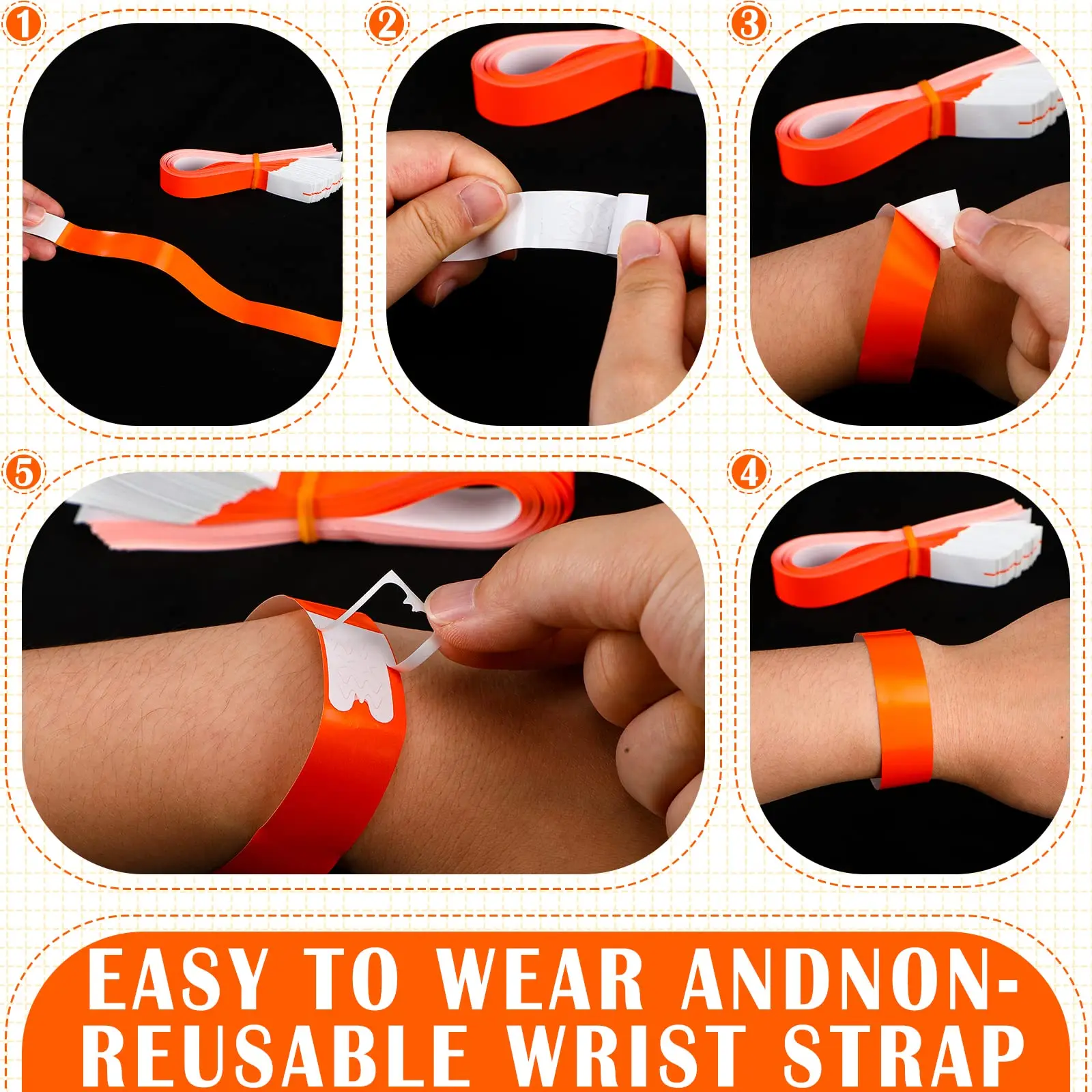 2000Pcs Synthetic Tyvek Paper Wristbands for Events Bulk Variety Neon Waterproof Bands Adhesive Armbands for Festivals,20 Colors