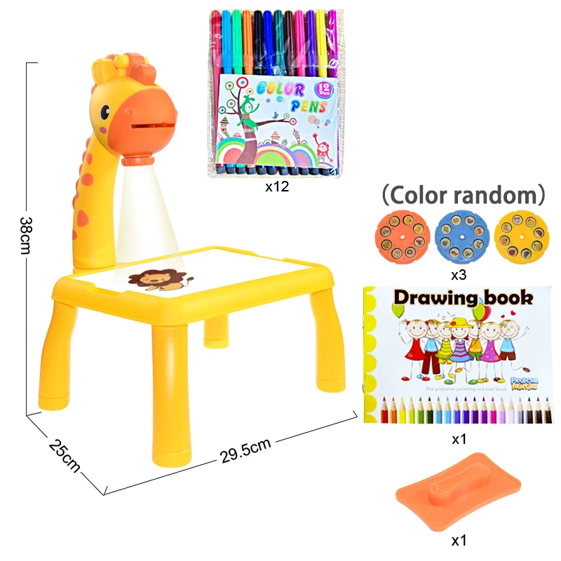 Children Led Projector Art Drawing Table Toys Kids Painting Board Desk Arts Crafts Educational Learning Paint Tools Toy for Girl 6