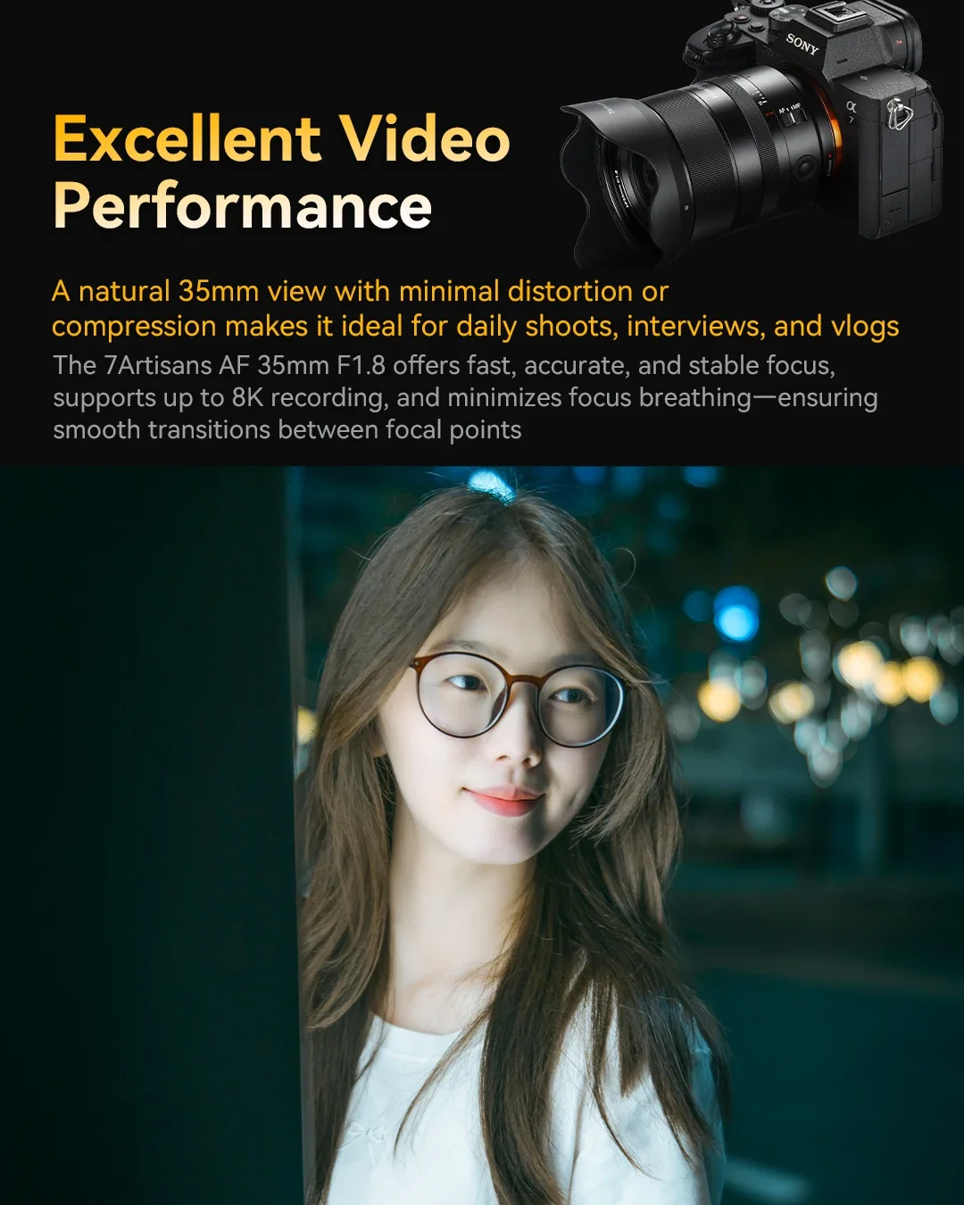 7artisans 35mm F1.8 Full Frame Lens Automatic Focus Fixed Focus Camera Lenses wi