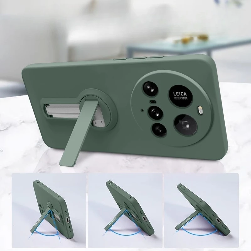 Soft Shockproof Liquid Silicone Lanyard Phone Case with Stand Function