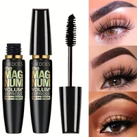 4D Black Mascara Thickening, Lengthening, Curling, Waterproof Liquid Fiber Mascara, Eyebrow Liner 2